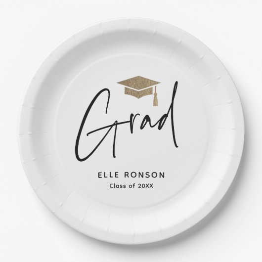 Assiettes En Carton Graduation de script moderne (Devant)