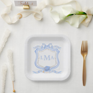 Assiettes En Carton Graduation du monogramme de Preppy Wedgewood