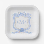 Assiettes En Carton Graduation du monogramme de Preppy Wedgewood (Recto)