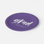 Assiettes En Carton Graduation du script de brosse violet (Angle)