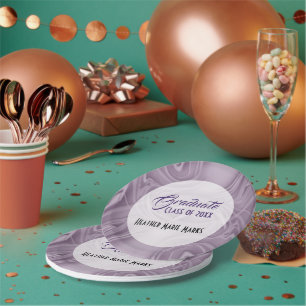 Assiettes En Carton "Graduation" Elégante Abstraite Purple Shadow