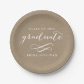 Assiettes En Carton Graduation en calligraphie moderne Kraft (Devant)