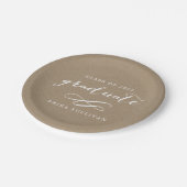 Assiettes En Carton Graduation en calligraphie moderne Kraft (Angle)