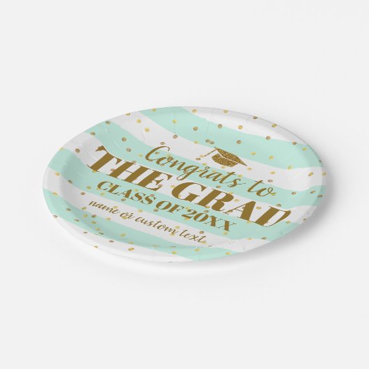 Assiettes En Carton Graduation Fêtes Grad Gold Parties scintillant Str (Angle)