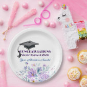 Assiettes En Carton Graduation florale de lavande (Fête)