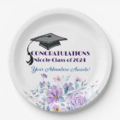 Assiettes En Carton Graduation florale de lavande (Devant)