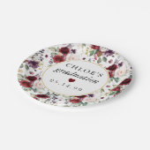 Assiettes En Carton Graduation Florale Rose Rouge (Angle)