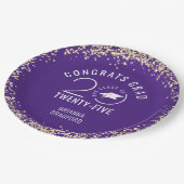 Assiettes En Carton Graduation moderne Purple Faux Gold Parties scinti (Angle)
