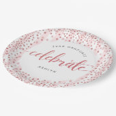 Assiettes En Carton Graduation moderne rose or parties scintillant poi (Angle)