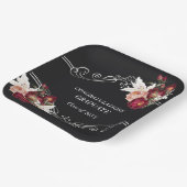 Assiettes En Carton Graduation Noir Joli Rouge Roses Lys (Angulaire)