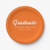 Assiettes En Carton Graduation Orange Script Gras (Devant)
