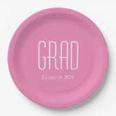 Assiettes En Carton Graduation Party Class of 2025 Pink Grad (Devant)