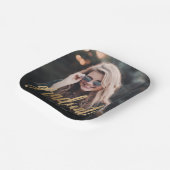 Assiettes En Carton Graduation Party Custom Photo Gold Script (Angulaire)