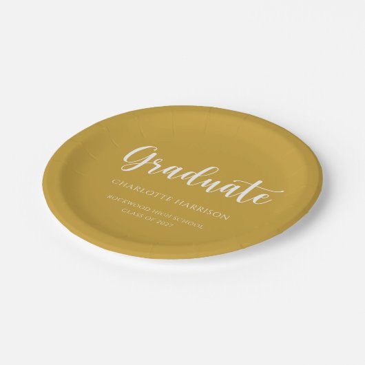 Assiettes En Carton Graduation Party Décontracté Script simple (Angle)