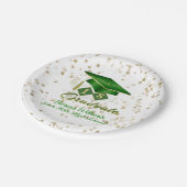 Assiettes En Carton Graduation Party Green & Gold 20XX (Angle)