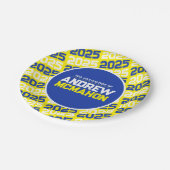Assiettes En Carton Graduation personnalisée jaune et bleu (Angle)