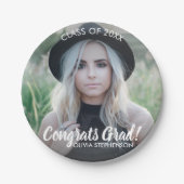 Assiettes En Carton Graduation Photo Class 20XX Félicitations Personna (Devant)