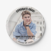 Assiettes En Carton Graduation Photo Classe 20XX Félicats Grad Custom (Devant)