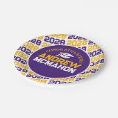 Assiettes En Carton Graduation Purple, Or & Blanc Personnalisée (Angle)