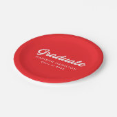 Assiettes En Carton Graduation rouge du script en gras (Angle)