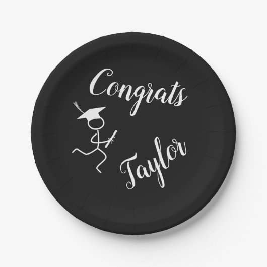 Assiettes En Carton Graduation Runner © Rund Grad Black White Plate (Devant)