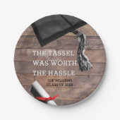 Assiettes En Carton Graduation Rustic Barnwood Personnalisé (Devant)