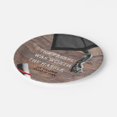 Assiettes En Carton Graduation Rustic Barnwood Personnalisé (Angle)
