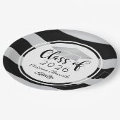 Assiettes En Carton Graduation sur mesure moderne Silver Black Stripes (Angle)