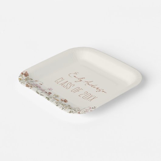 Assiettes En Carton Graduation Terracotta Fleur sauvage Boho Grad (Angulaire)