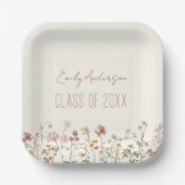 Assiettes En Carton Graduation Terracotta Fleur sauvage Boho Grad (Recto)