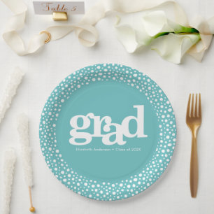 Assiettes En Carton graduation turquoise audacieuse typographie simple