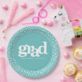 Assiettes En Carton graduation turquoise audacieuse typographie simple (Fête)