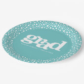Assiettes En Carton graduation turquoise audacieuse typographie simple (Angle)