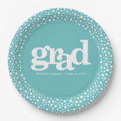 Assiettes En Carton graduation turquoise audacieuse typographie simple (Devant)