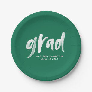 Assiettes En Carton Graduation verte du script de brosse