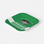 Assiettes En Carton Graduation verte et blanche Photo personnalisée (Angulaire)