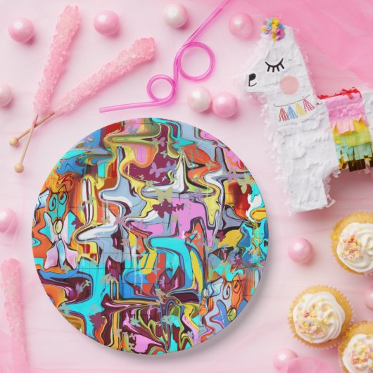 Assiettes En Carton Graffiti (Fête)