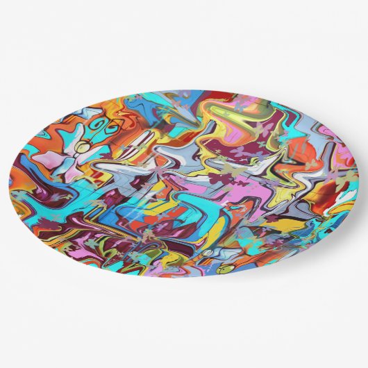 Assiettes En Carton Graffiti (Angle)