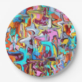 Assiettes En Carton Graffiti (Devant)