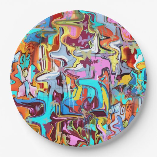 Assiettes En Carton Graffiti (Devant)