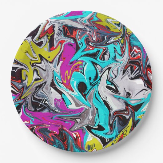 Assiettes En Carton Graffiti (Devant)