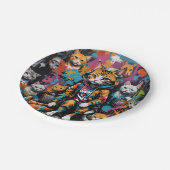 Assiettes En Carton Graffiti Artiste Légende Chat Anniversaire (Angle)