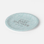 Assiettes En Carton Graffiti Bleu Baby shower plaque de papier (Angle)