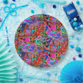 Assiettes En Carton Graffiti en bleu, vert et rouge (Fête)