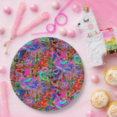 Assiettes En Carton Graffiti en bleu, vert et rouge (Fête)