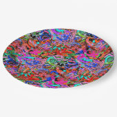 Assiettes En Carton Graffiti en bleu, vert et rouge (Angle)