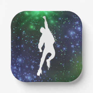 Assiettes En Carton Graffiti Jump Neon Trampoline Plaques de papier du