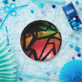 Assiettes En Carton graffiti polygonal moderne Abstrait géométrique fo (Fête)