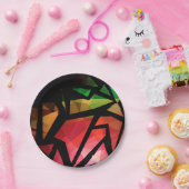 Assiettes En Carton graffiti polygonal moderne Abstrait géométrique fo (Fête)