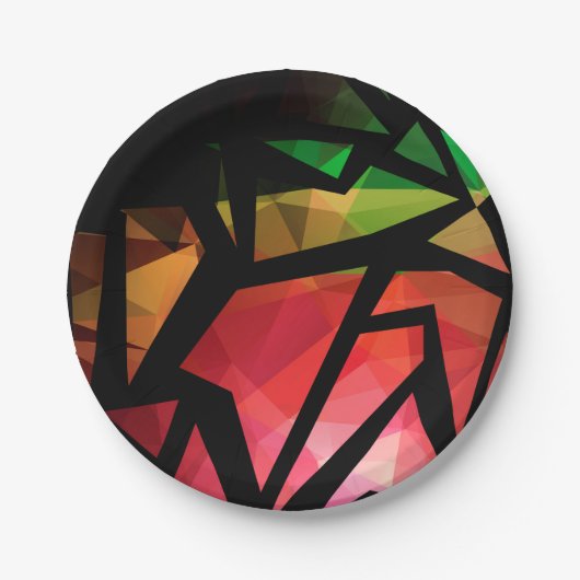 Assiettes En Carton graffiti polygonal moderne Abstrait géométrique fo (Devant)